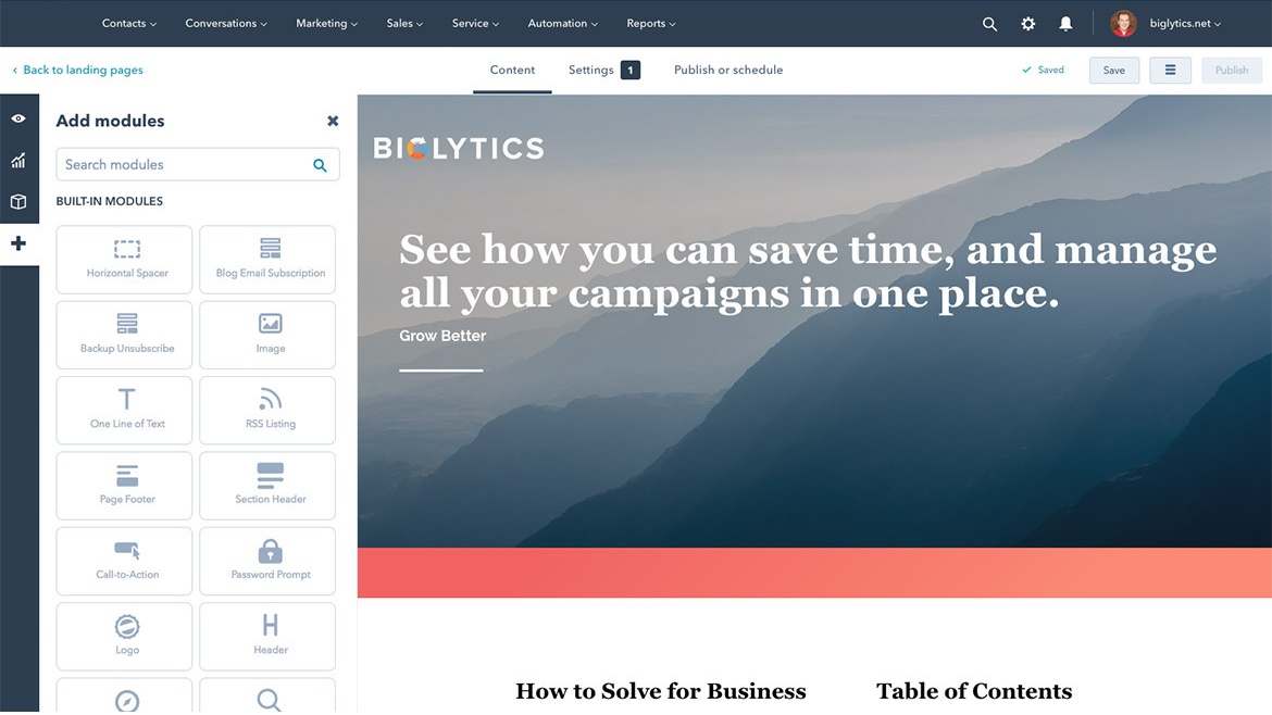 HCM and Payroll Marketing Website Editor Screenshot