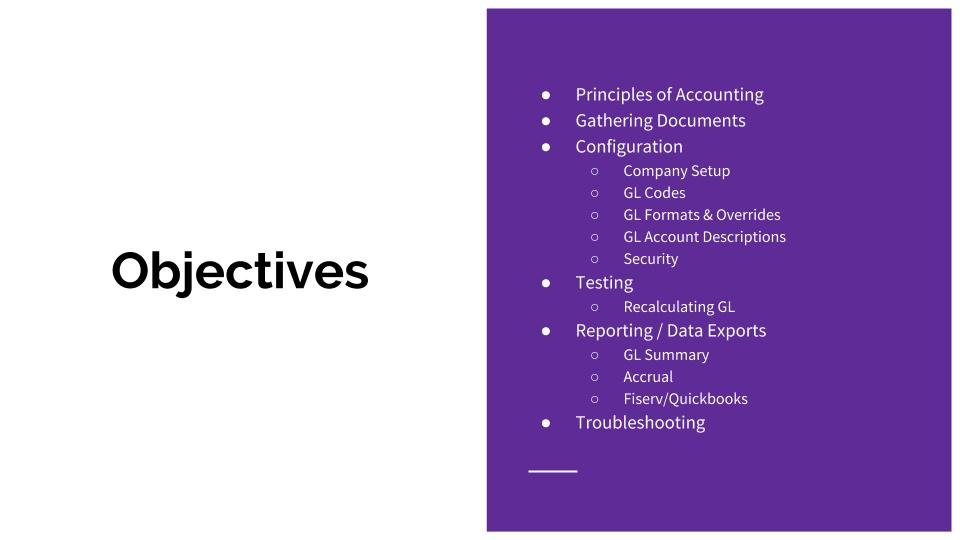 Kronos General Ledger Training Objectives