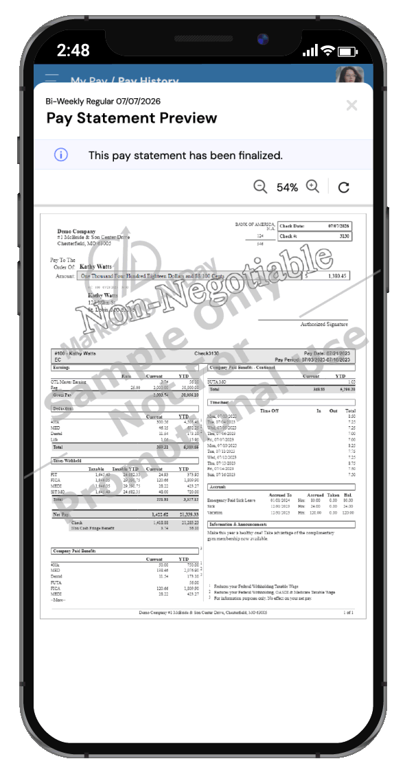 Payroll - Pay History
