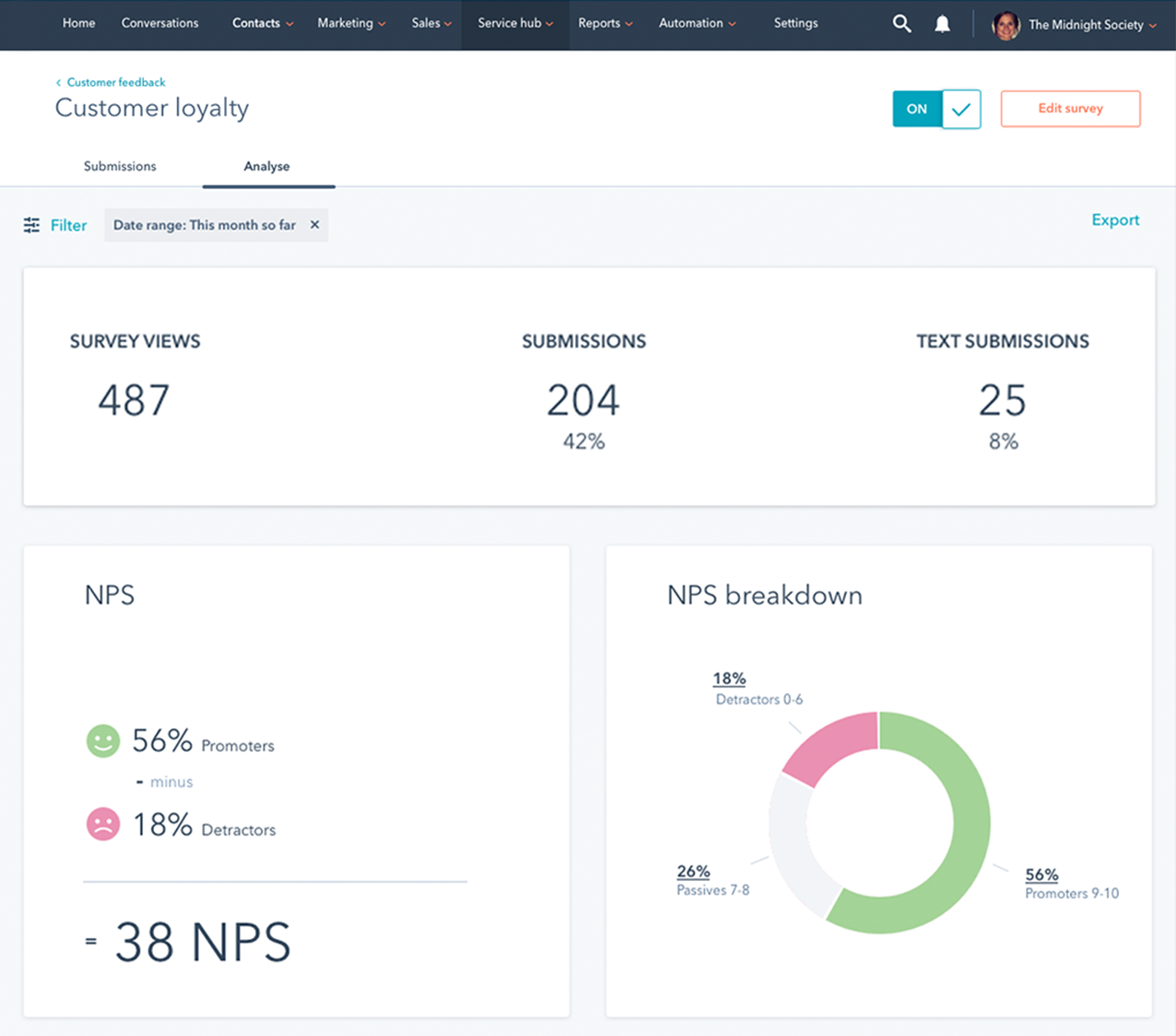 HCM and payroll NPS Survey Score