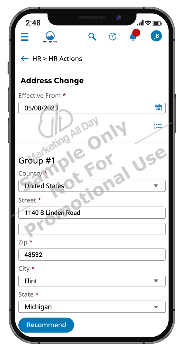 HR - HR Action (Address Change)