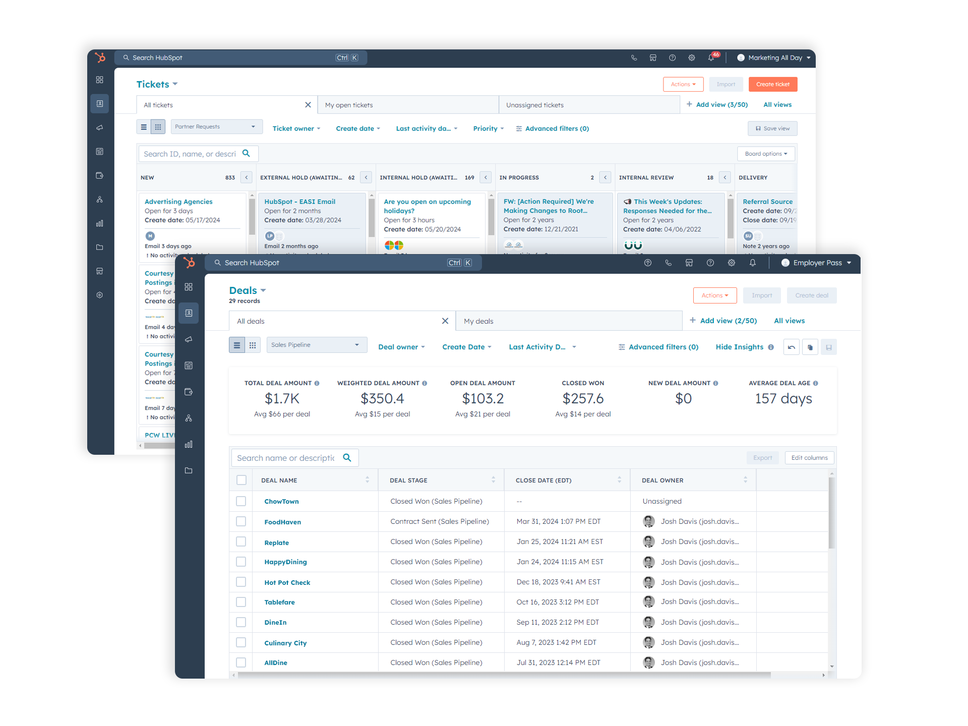 HCM & Payroll CRM Dashboards