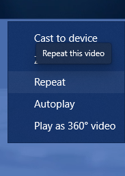Windows Media Player Repeat Setting