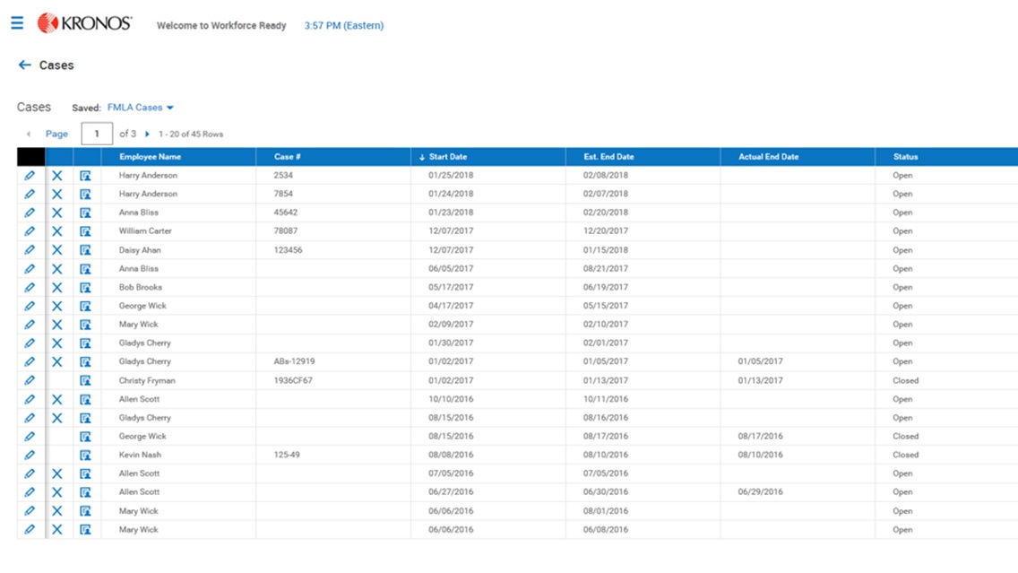 Kronos Workforce Ready Leave & Attestation Training Screenshot