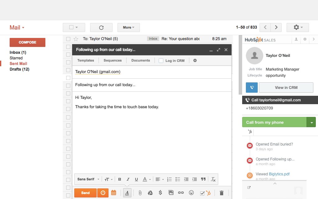 HCM and Payroll Sales Email Tracker