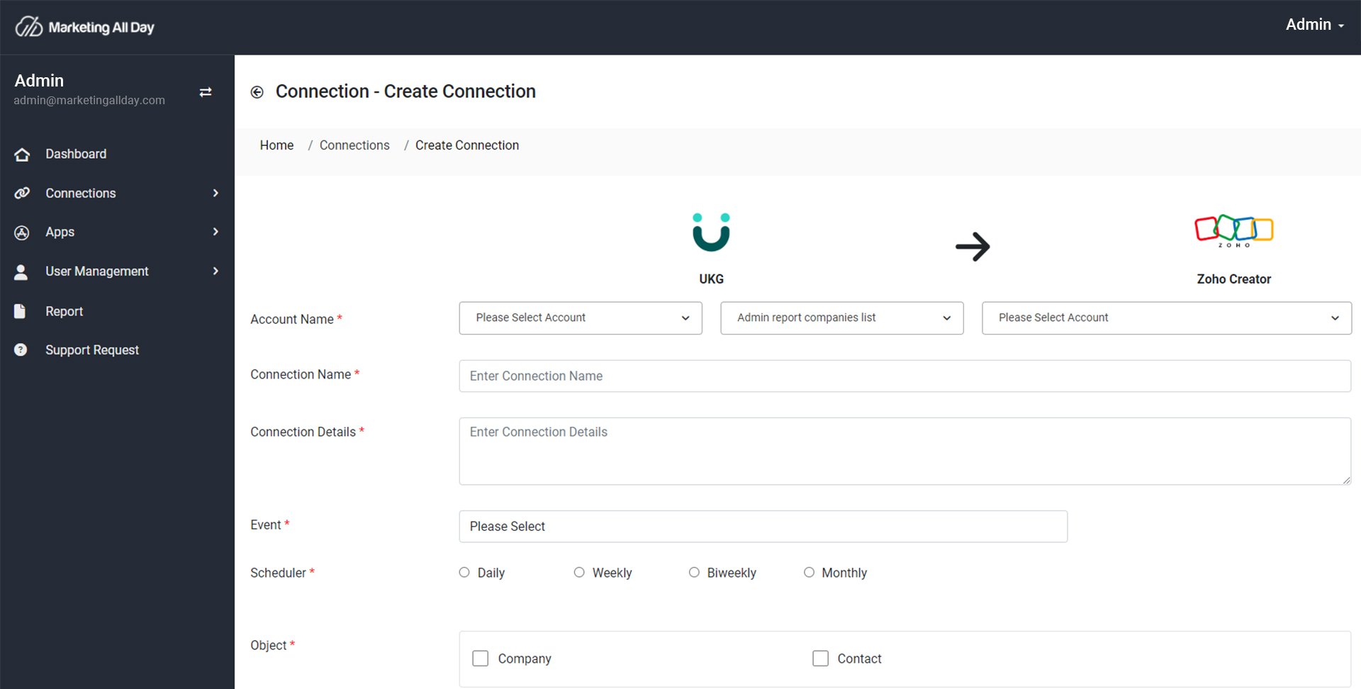 Create Connection (ZOHO)