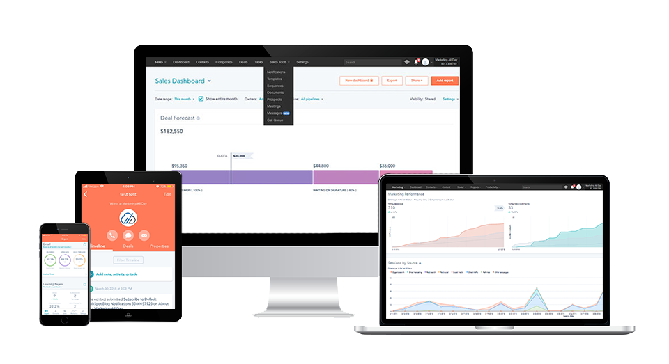 MAD Growth Platform Sales Dashboard and Devices