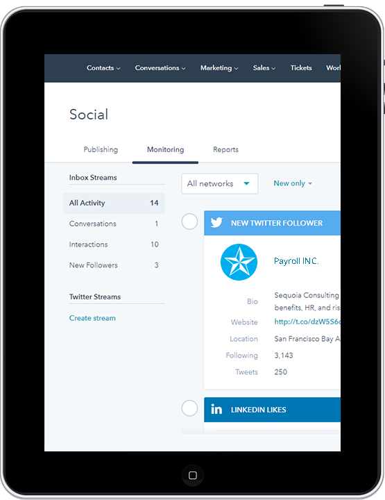 Monitoring HR Social Media Marketing On a Tablet