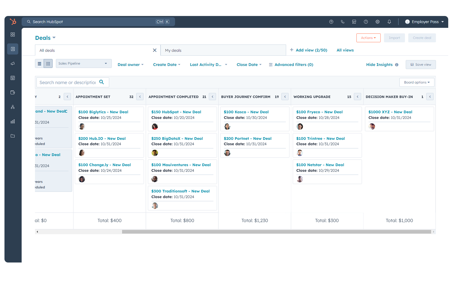 Payroll CRM - HCM Sales Pipeline Dashboard