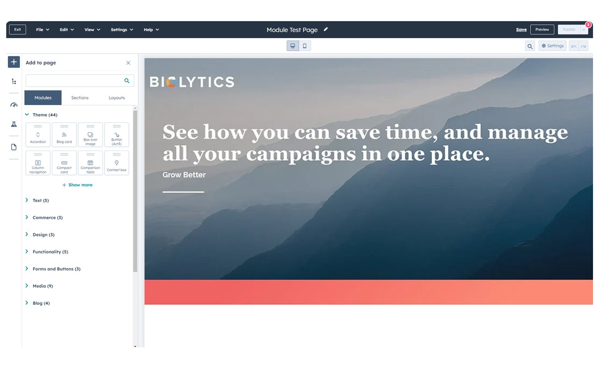 HCM and Payroll Marketing Website Editor Screenshot
