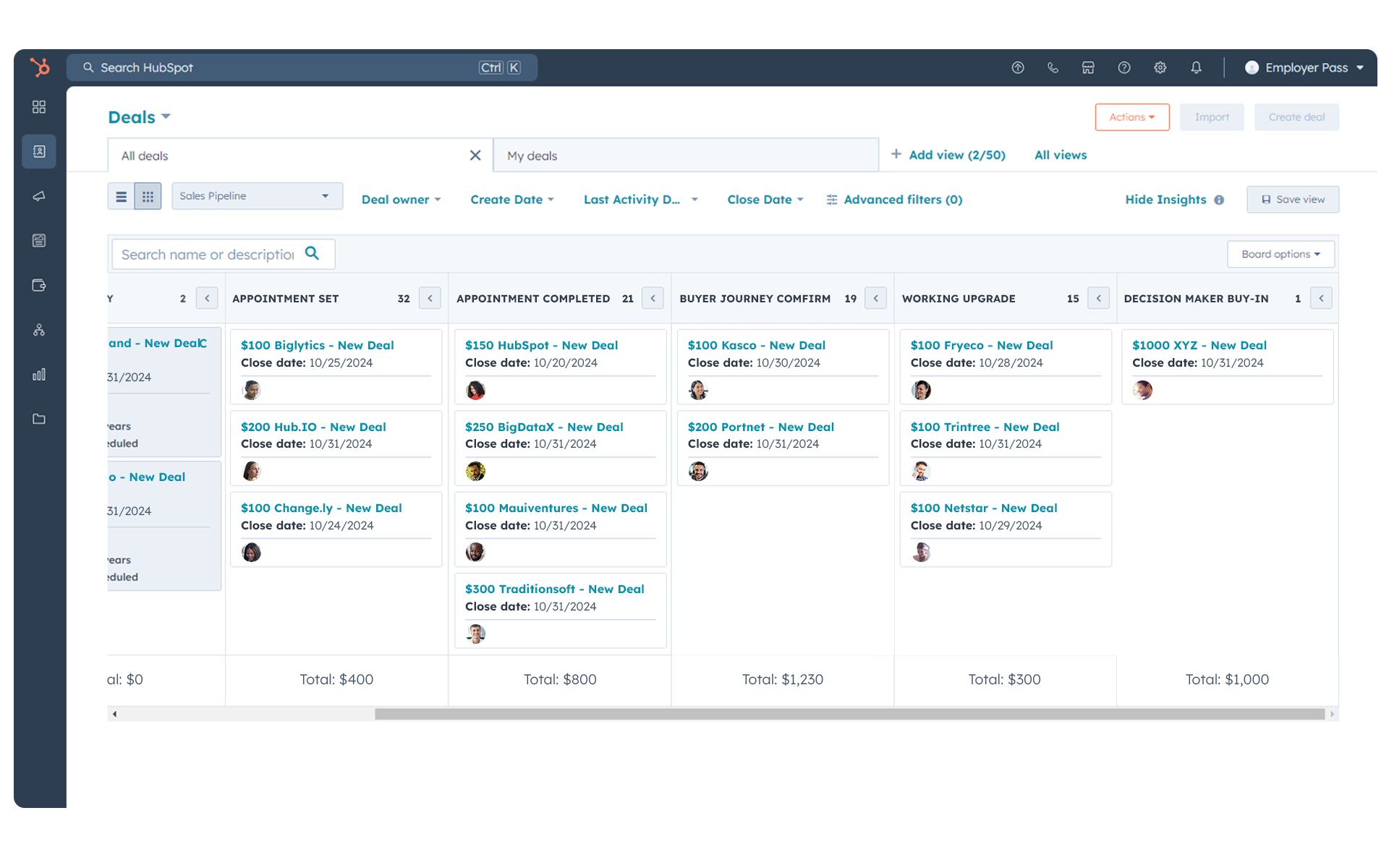 Payroll Sales Pipeline for HCM Deals